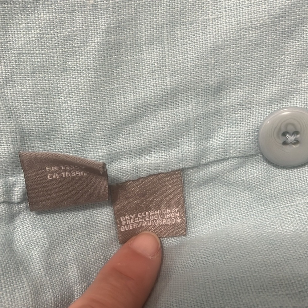 Ellen Tracy Light Blue Linen Blend Top Size 16 - Picture 9 of 12